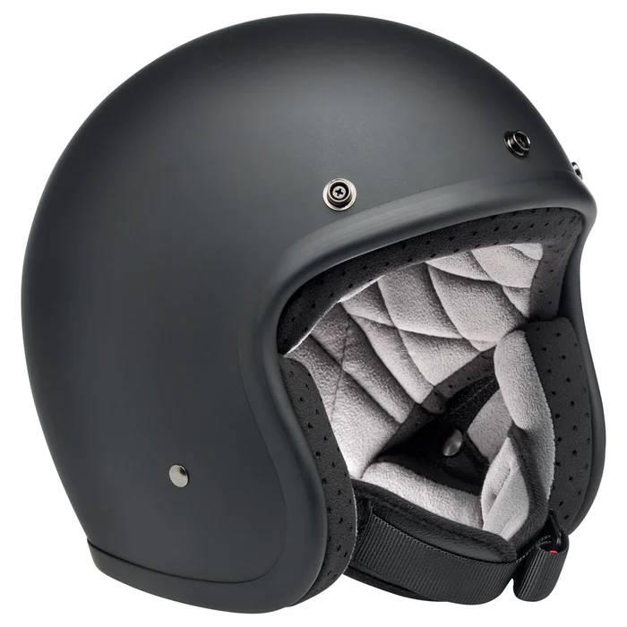 Шлем Biltwell BONANZA - 3/4 цвет - черный матовый с ЛОГО - размер XS - 1001-638-201, 0104-2846