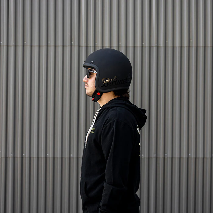 Шлем Biltwell BONANZA - 3/4 цвет - черный матовый с ЛОГО - размер XS - 1001-638-201, 0104-2846