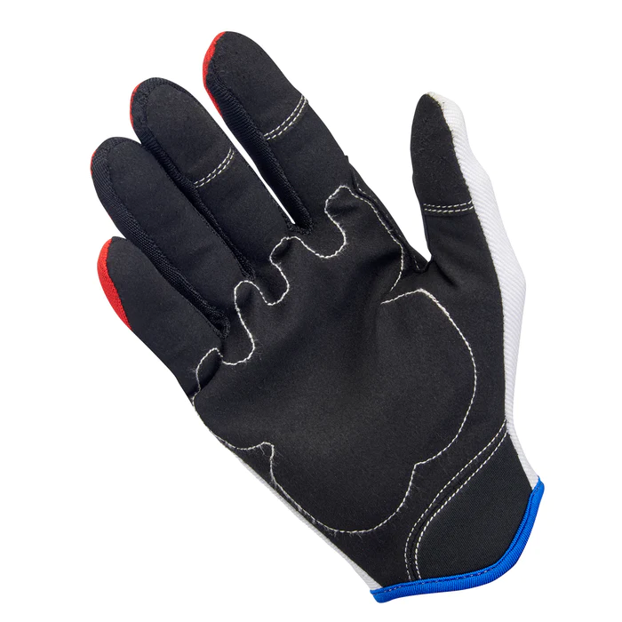 Перчатки Biltwell - MOTO GLOVES - бело-сини-красные - размер L - 1501-1208-004