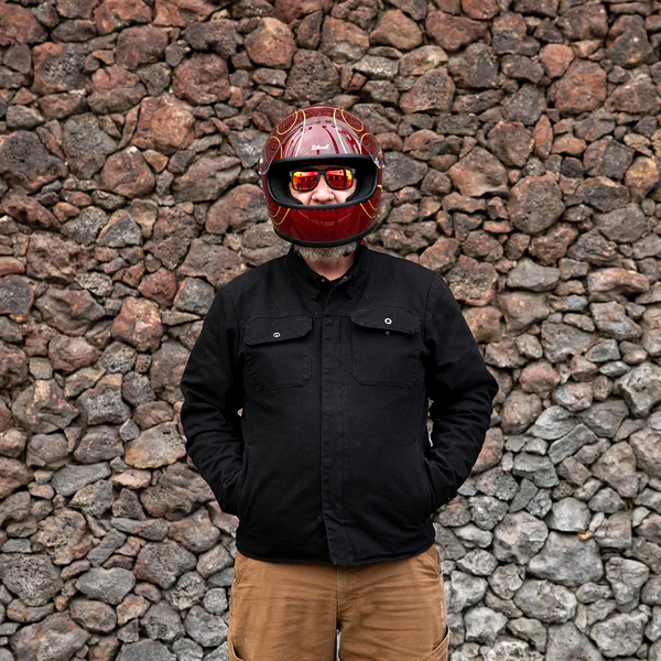 Шлем Biltwell GRINGO S ECE R22.06 - бордовый с языками пламени - размер M - 1003-594-503