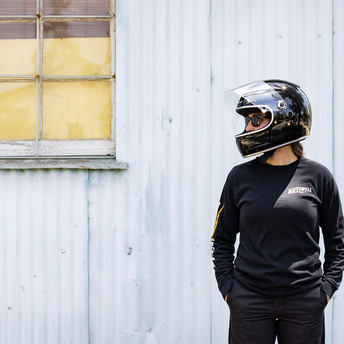 Шлем Biltwell GRINGO SV (ECE R22.06) - цвет черный глянец - размер L - 0101-16257, 1006-101-504