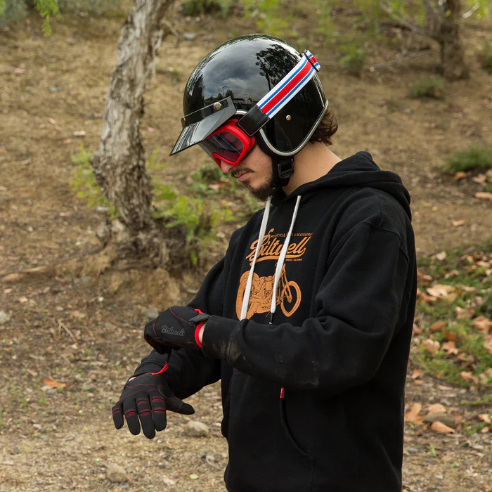 Маска Biltwell - OVERLAND 2.0 GOGGLE - красные с бело-синей резинкой - 2111-5605-007