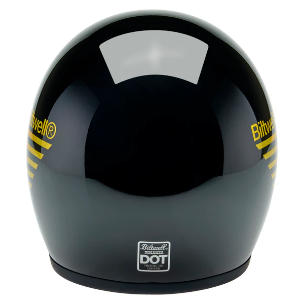 Шлем Biltwell BONANZA - 3/4 цвет -  черный глянец с полосами - размер L - 1001-5115-204