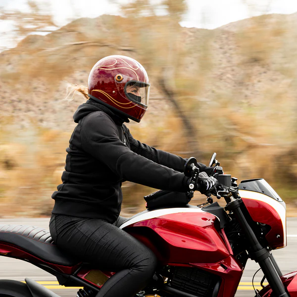 Шлем Biltwell GRINGO S ECE R22.06 - бордовый с языками пламени - размер M - 1003-594-503