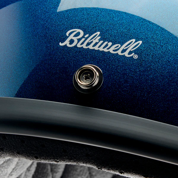 Шлем Biltwell BONANZA - 3/4 цвет -  синий металлик с серебристой полосой - размер XXL - 1001-5116-206