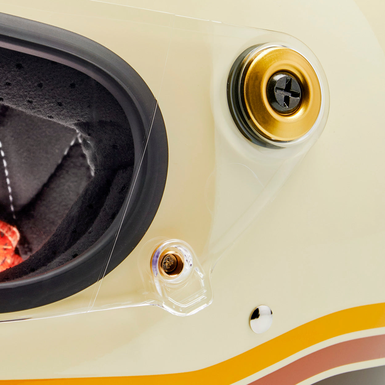 Шлем Biltwell GRINGO S ECE R22.06 - винтажный белый с полосами - размер M - 1003-560-503