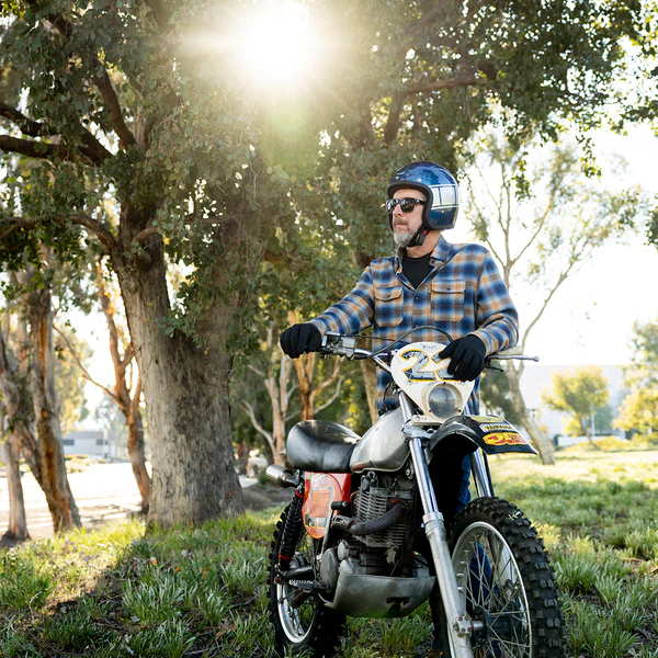 Шлем Biltwell BONANZA - 3/4 цвет -  синий металлик с серебристой полосой - размер XXL - 1001-5116-206