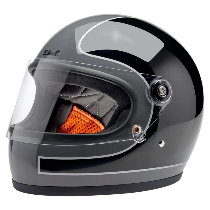 Шлем Biltwell GRINGO S ECE R22.06 - Gloss Storm Grey / Black Tracker - серо-черный с узором - размер M - 1003-562-503
