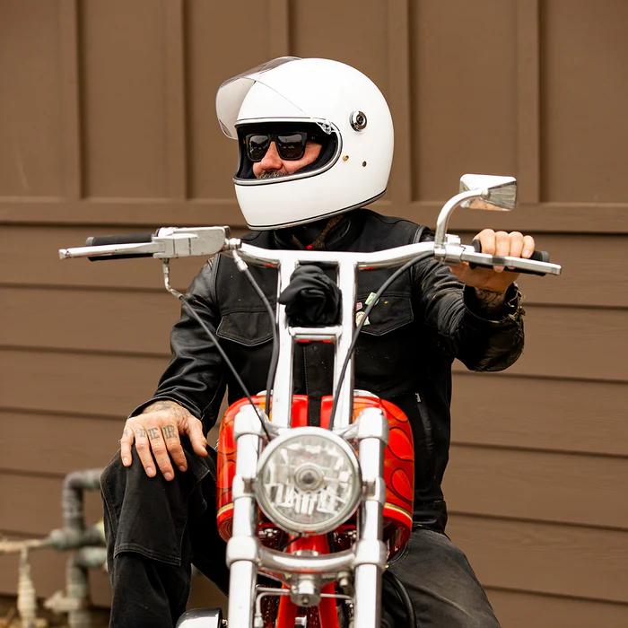 Шлем Biltwell GRINGO S ECE R22.06 - белый глянец - размер S - 1003-104-502