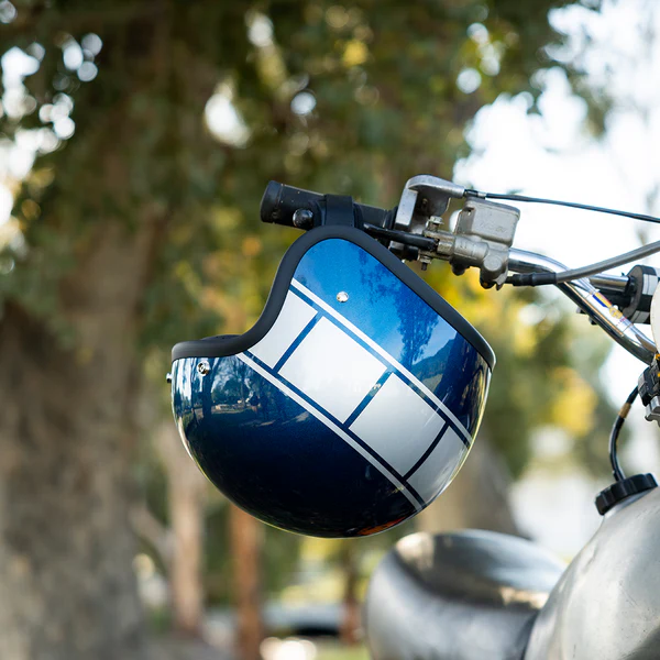 Шлем Biltwell BONANZA - 3/4 цвет -  синий металлик с серебристой полосой - размер XXL - 1001-5116-206