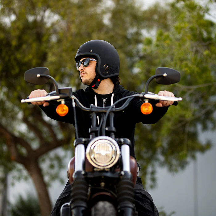 Шлем Biltwell BONANZA - 3/4 цвет - черный матовый с ЛОГО - размер XS - 1001-638-201, 0104-2846