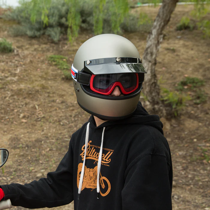 Маска Biltwell - OVERLAND 2.0 GOGGLE - красные с бело-синей резинкой - 2111-5605-007