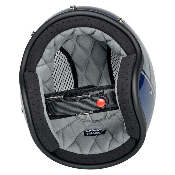 Шлем Biltwell BONANZA - 3/4 цвет -  синий металлик с серебристой полосой - размер XXL - 1001-5116-206