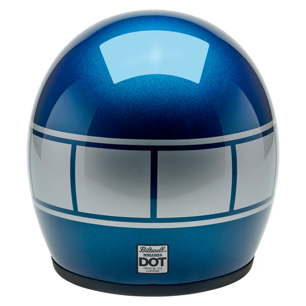 Шлем Biltwell BONANZA - 3/4 цвет -  синий металлик с серебристой полосой - размер XXL - 1001-5116-206