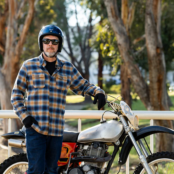 Шлем Biltwell BONANZA - 3/4 цвет -  синий металлик с серебристой полосой - размер XXL - 1001-5116-206