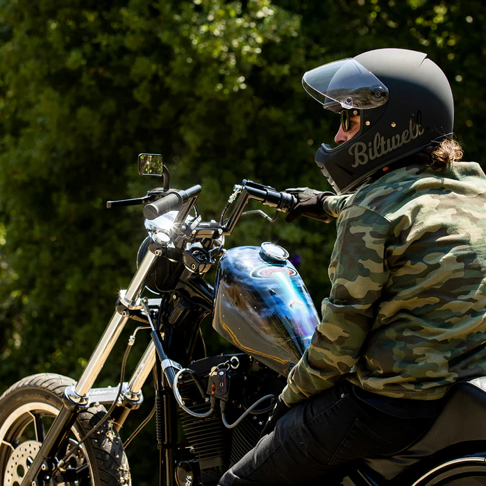 Шлем Biltwell Lane Splitter ECE R22.05 - черный матовый с ЛОГО - размер S - 1004-638-102, 0101-14360