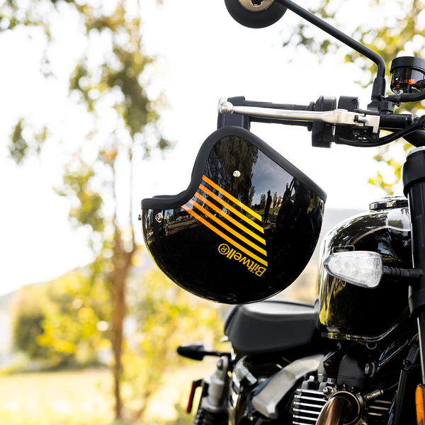 Шлем Biltwell BONANZA - 3/4 цвет -  черный глянец с полосами - размер L - 1001-5115-204