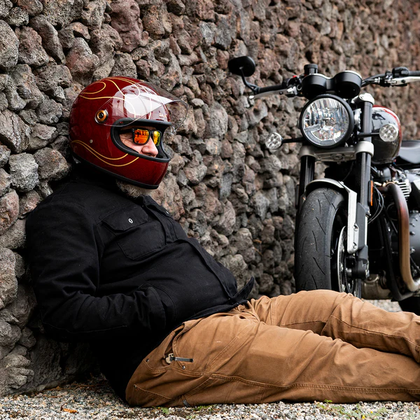 Шлем Biltwell GRINGO S ECE R22.06 - бордовый с языками пламени - размер M - 1003-594-503