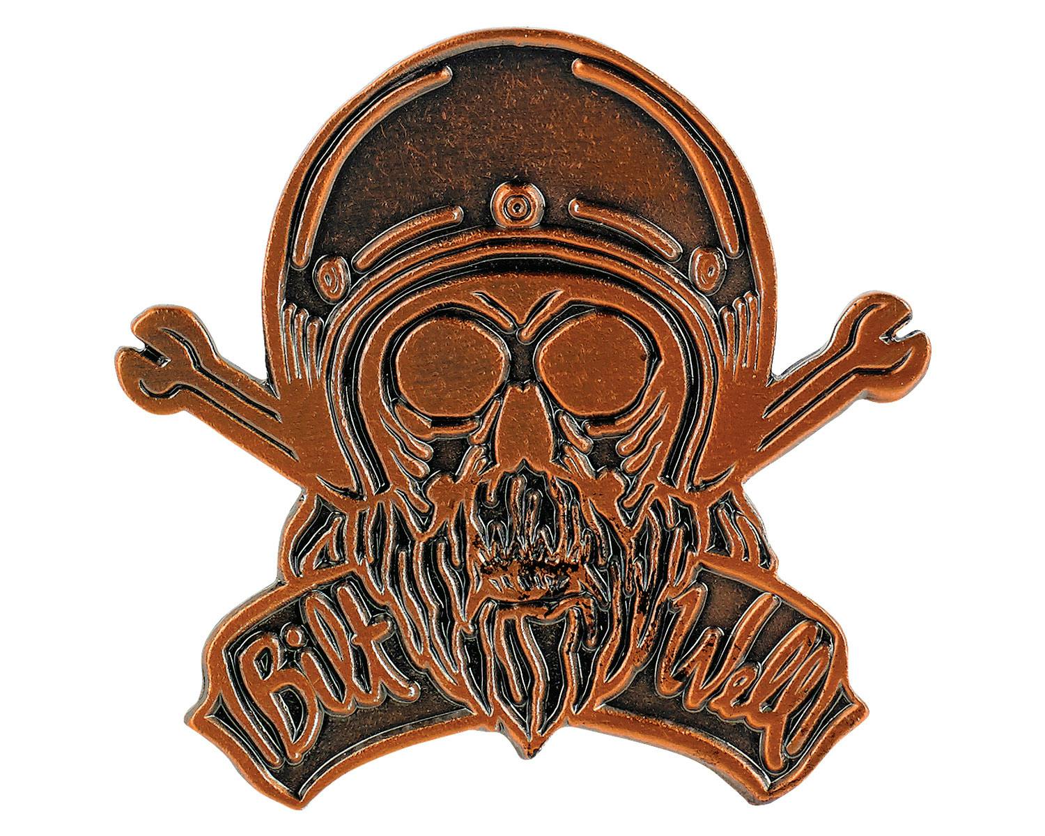 Значок The Biltwell - ENAMEL PIN - Bonanza Skull Bronze - 8602-19