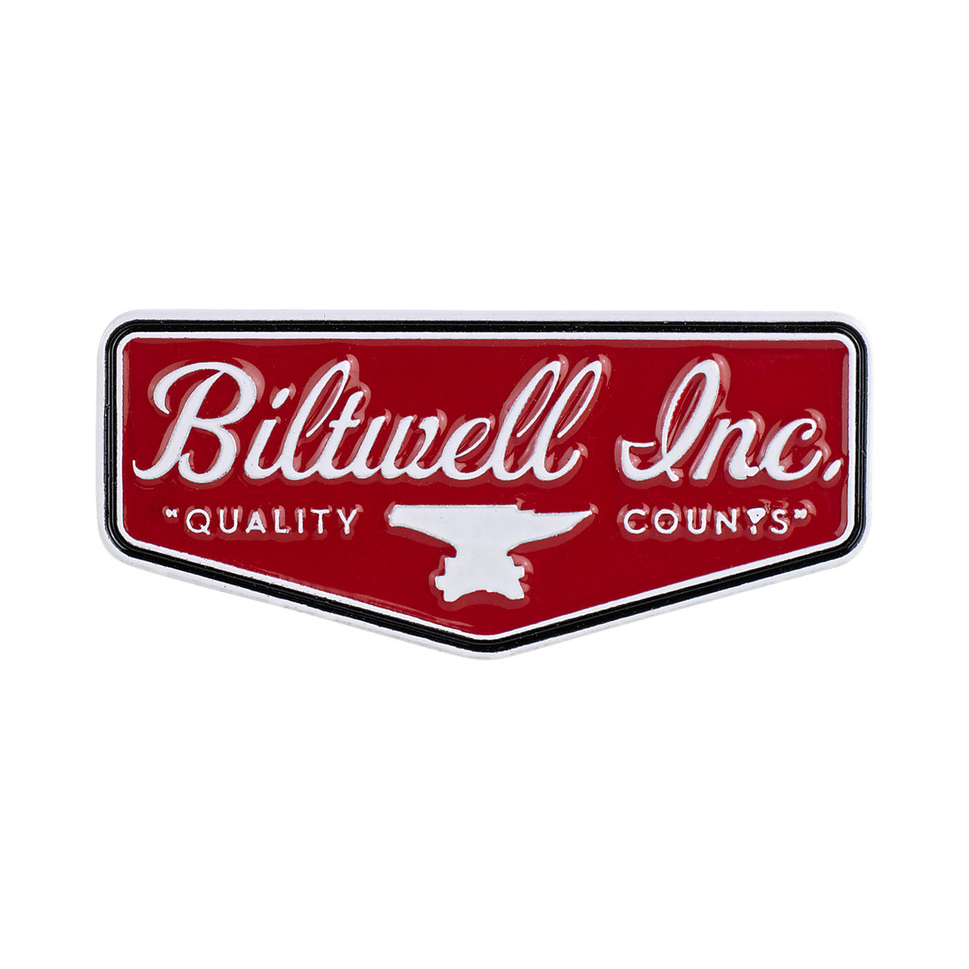 Значок The Biltwell - ENAMEL PIN - SHIELD RED/WHITE - 8602-11