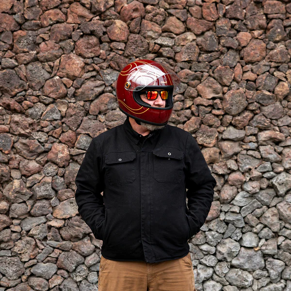 Шлем Biltwell GRINGO S ECE R22.06 - бордовый с языками пламени - размер M - 1003-594-503