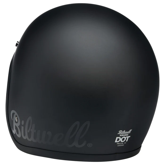 Шлем Biltwell BONANZA - 3/4 цвет - черный матовый с ЛОГО - размер XS - 1001-638-201, 0104-2846