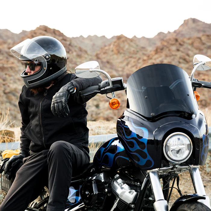 Шлем Biltwell GRINGO S ECE R22.06 - Gloss Storm Grey / Black Tracker - серо-черный с узором - размер M - 1003-562-503