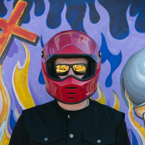 Шлем Biltwell Lane Splitter ECE R22.05 - красный глянец - размер M - 1004-837-103, 0101-13851