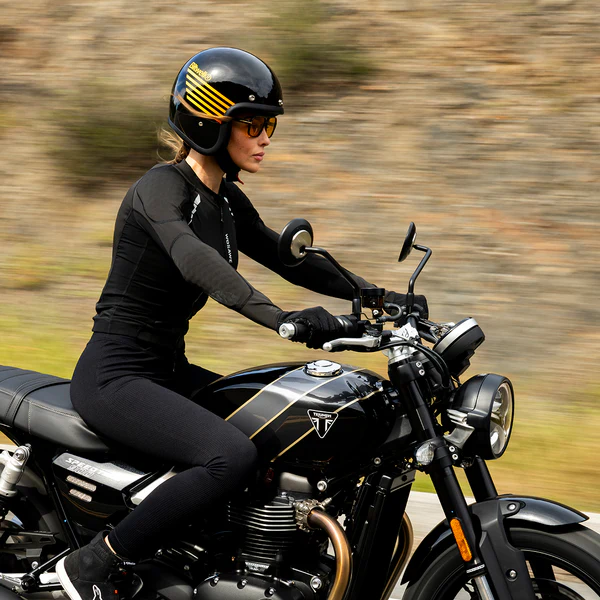 Шлем Biltwell BONANZA - 3/4 цвет -  черный глянец с полосами - размер L - 1001-5115-204